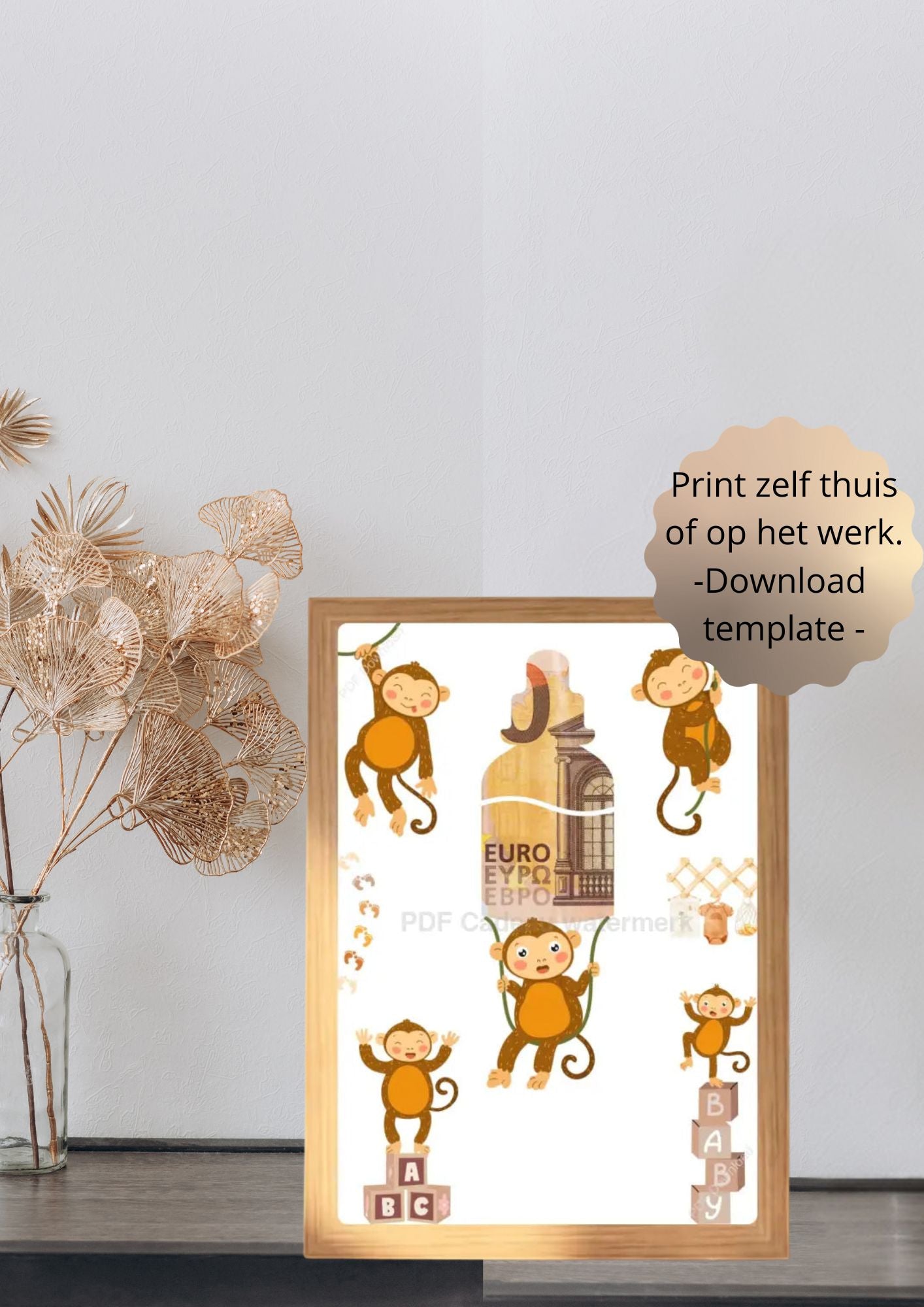 Creatieve manier geld geven geboorte - printable