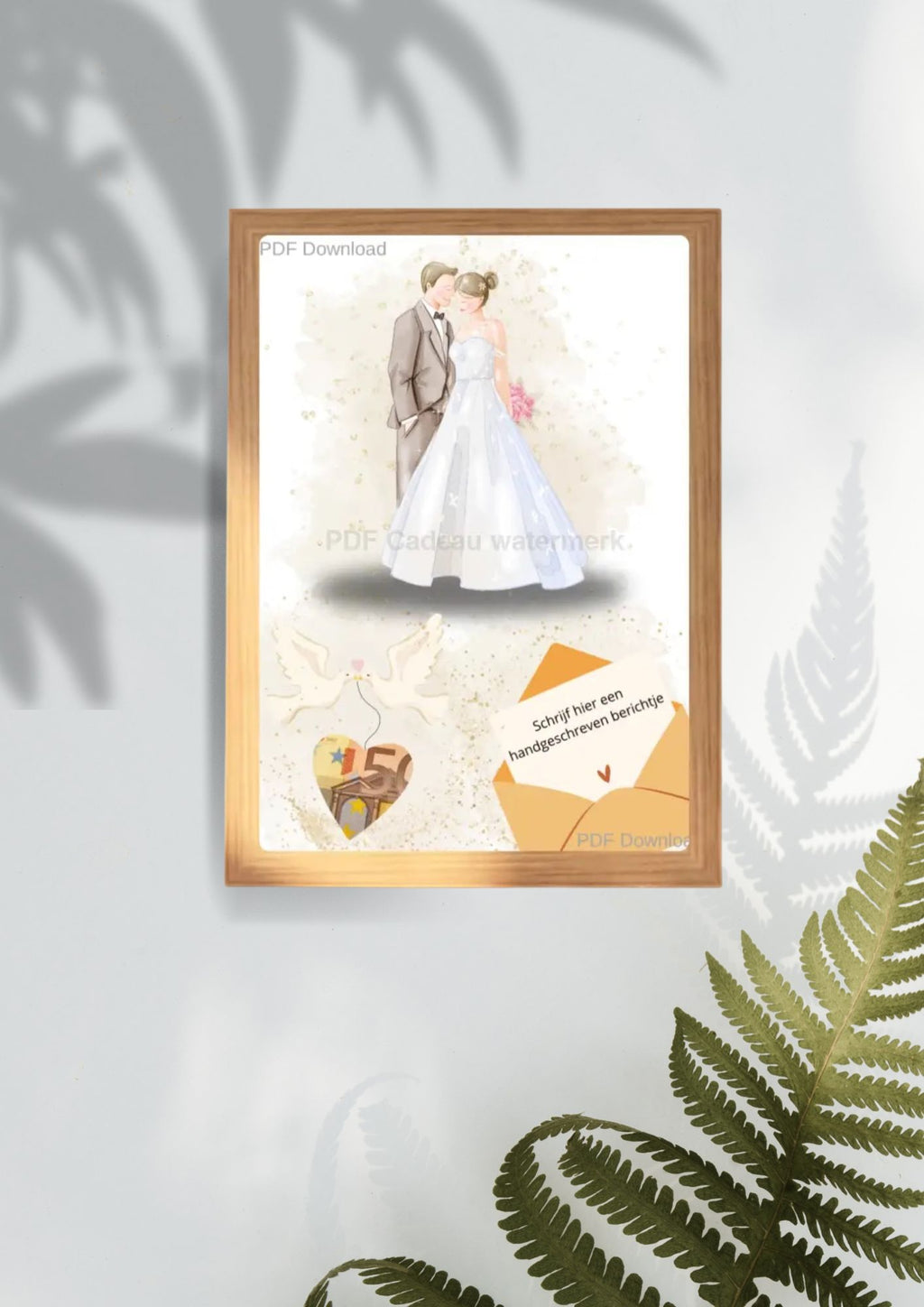 Geld cadeau 50 jarig huwelijk - printable