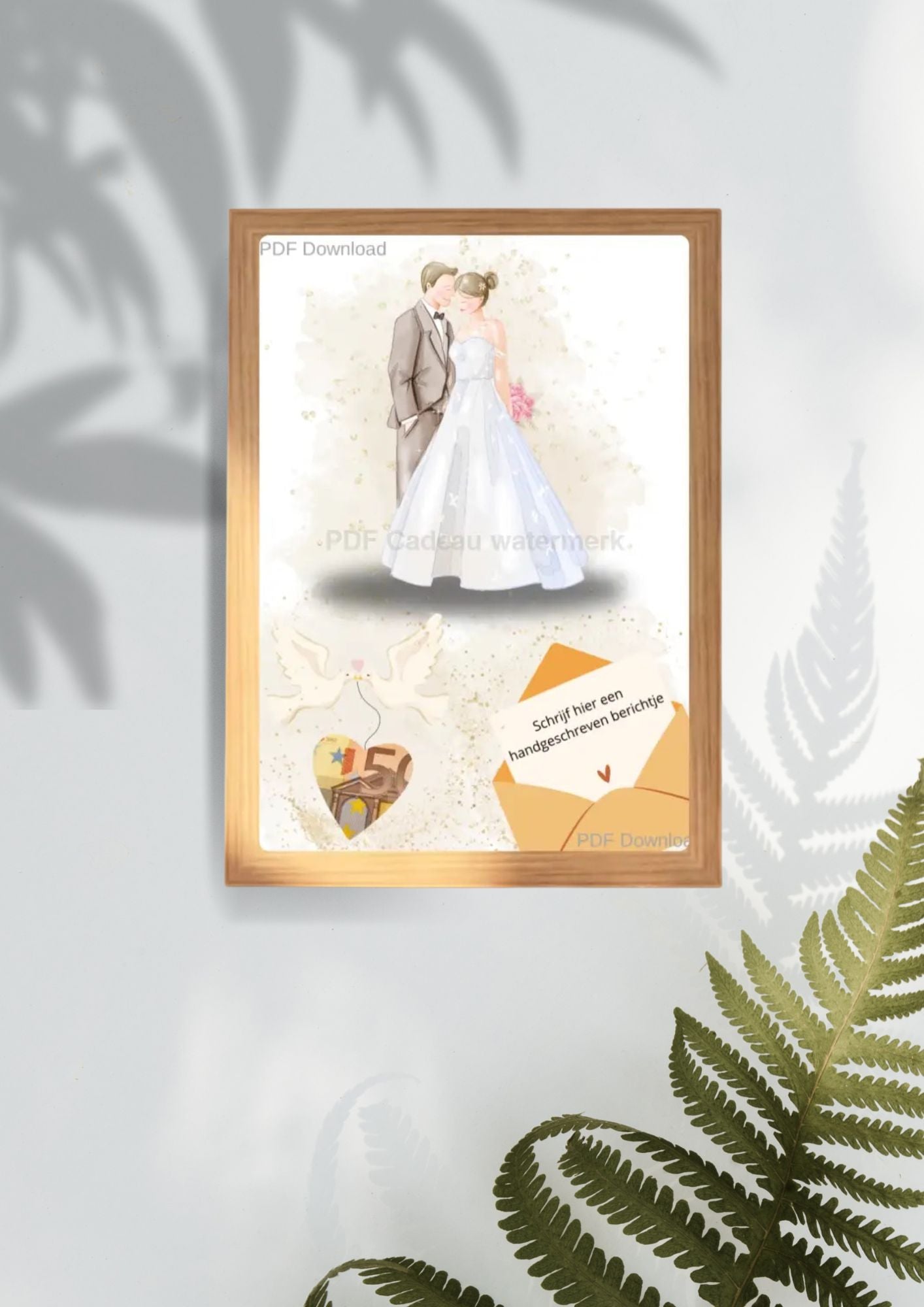 Geld cadeau 50 jarig huwelijk - printable