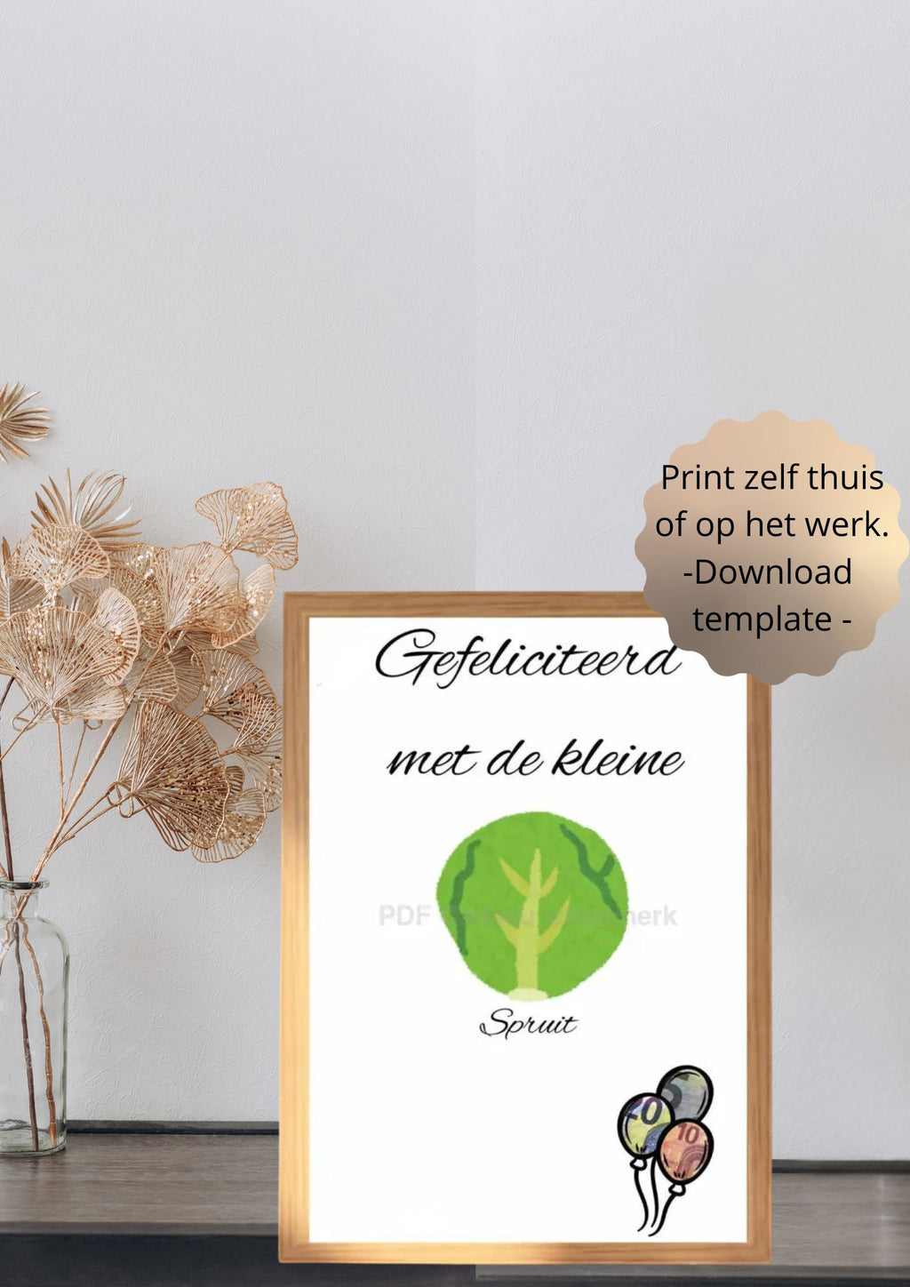Geld cadeau geboorte zoon geven - printable