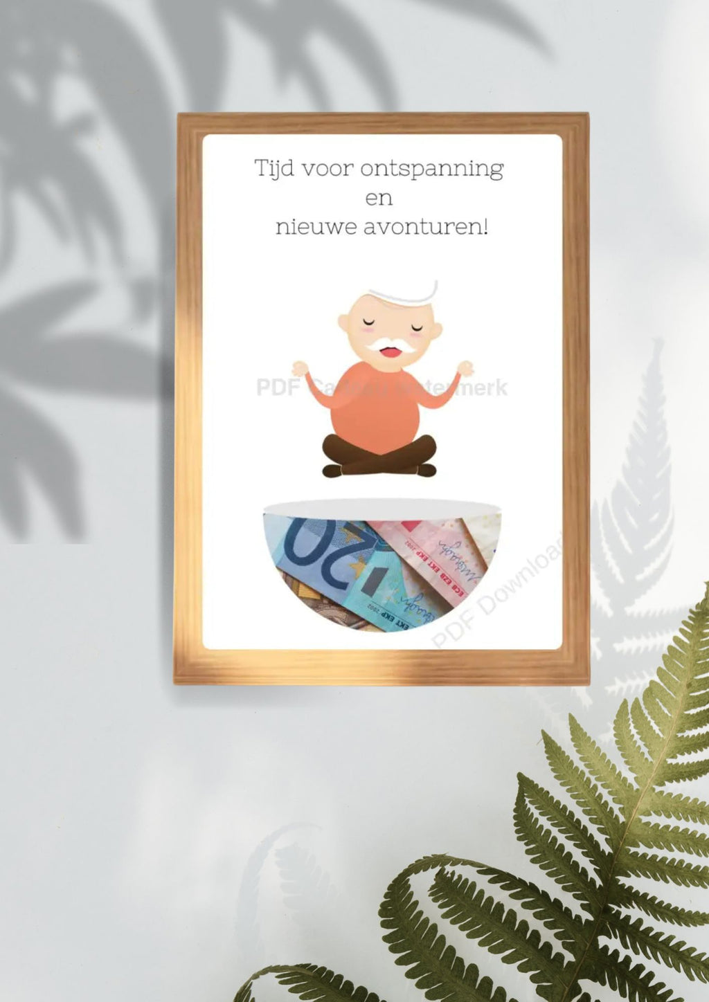 Maak zelf een pensioen geld cadeau- printable