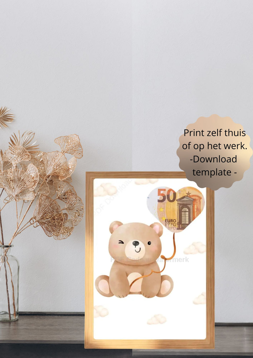 Geld geschenk baby en kind - printable