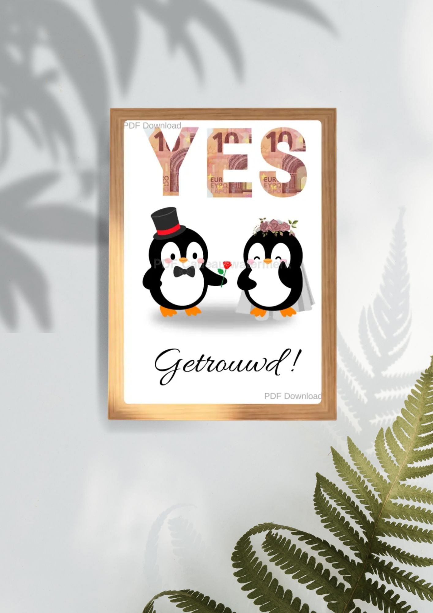 Vrienden origineel geld cadeau bruiloft - printable