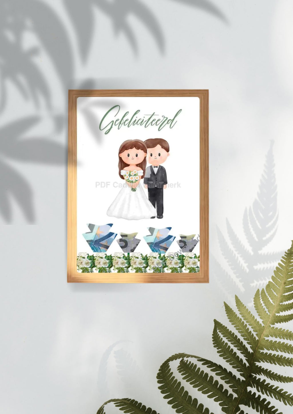 Bruiloft geld cadeau om zelf te maken - printable