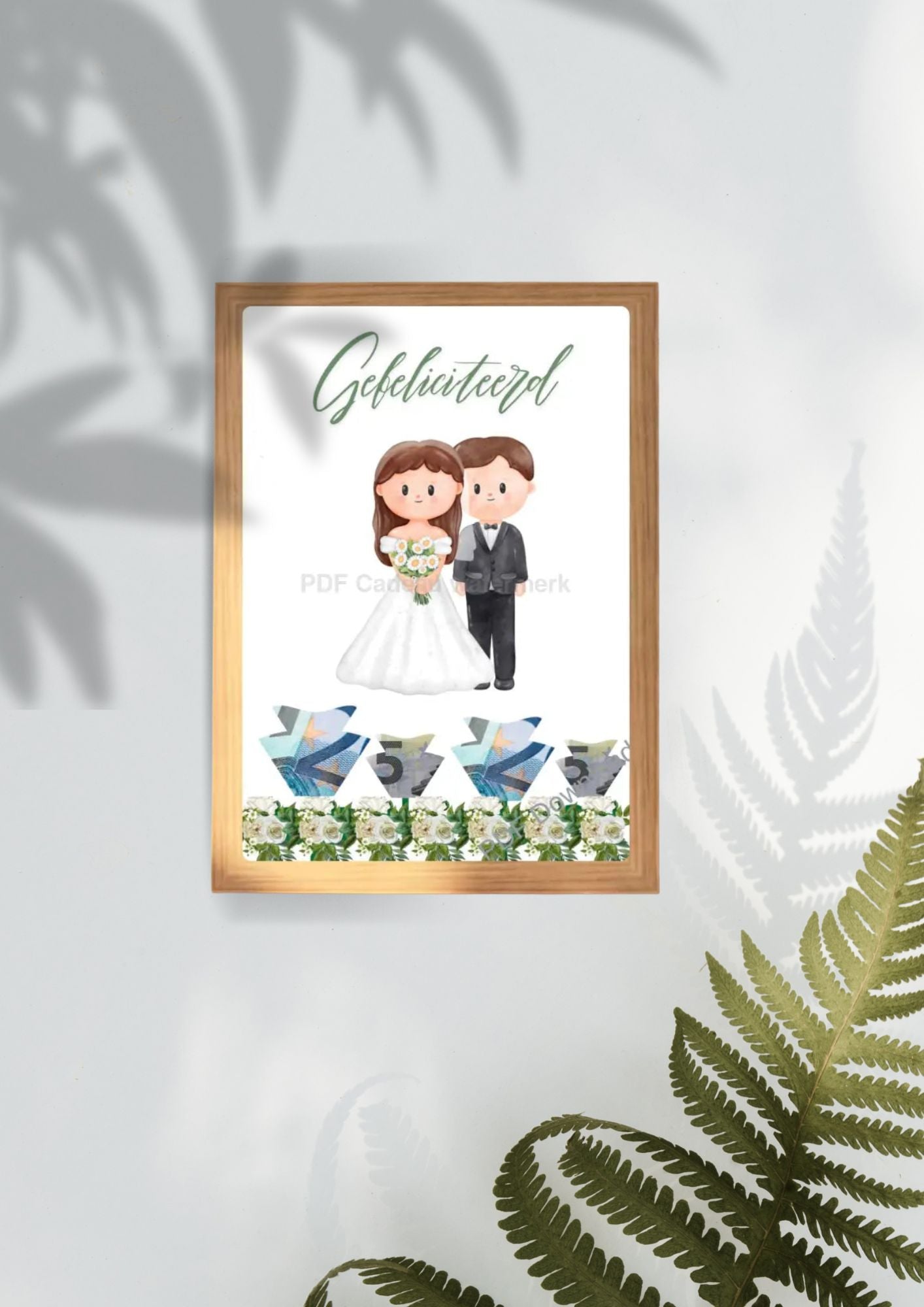 Bruiloft geld cadeau om zelf te maken - printable