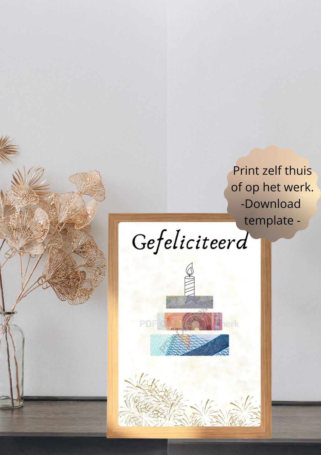 geld verpakken cadeau met printable pdf