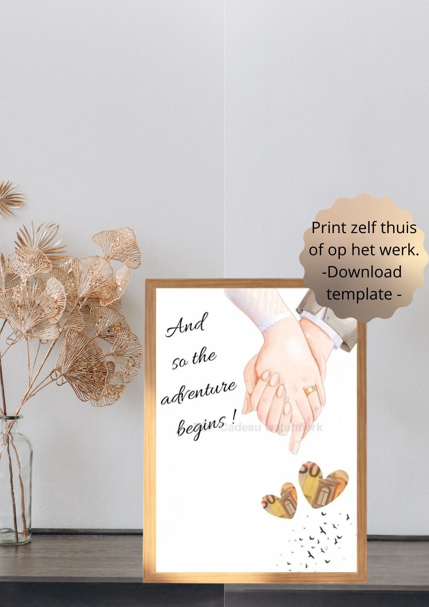 bruiloft blijvende herinnering geld cadeau- printable