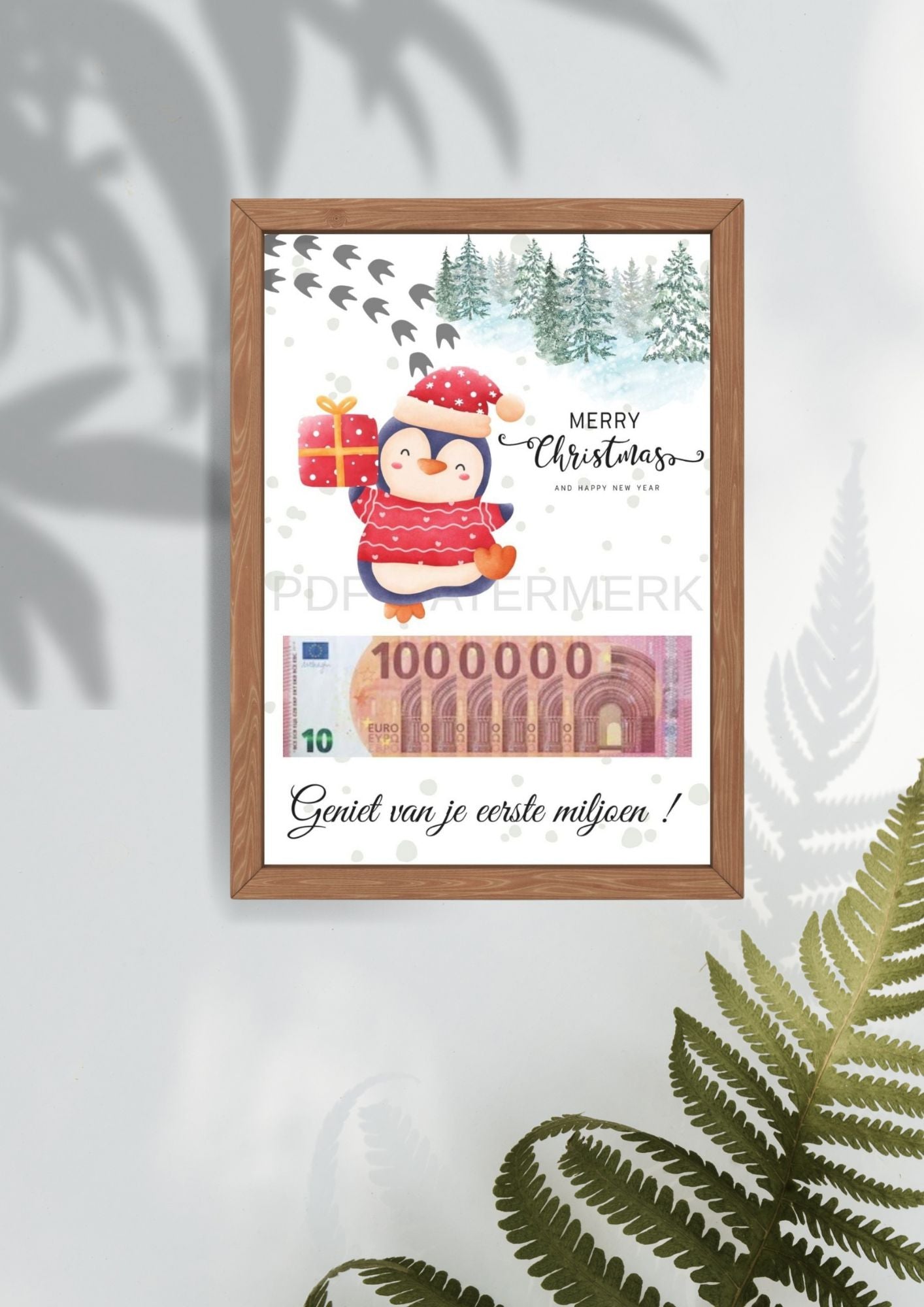 Leuke kerst verpakking geld - printable