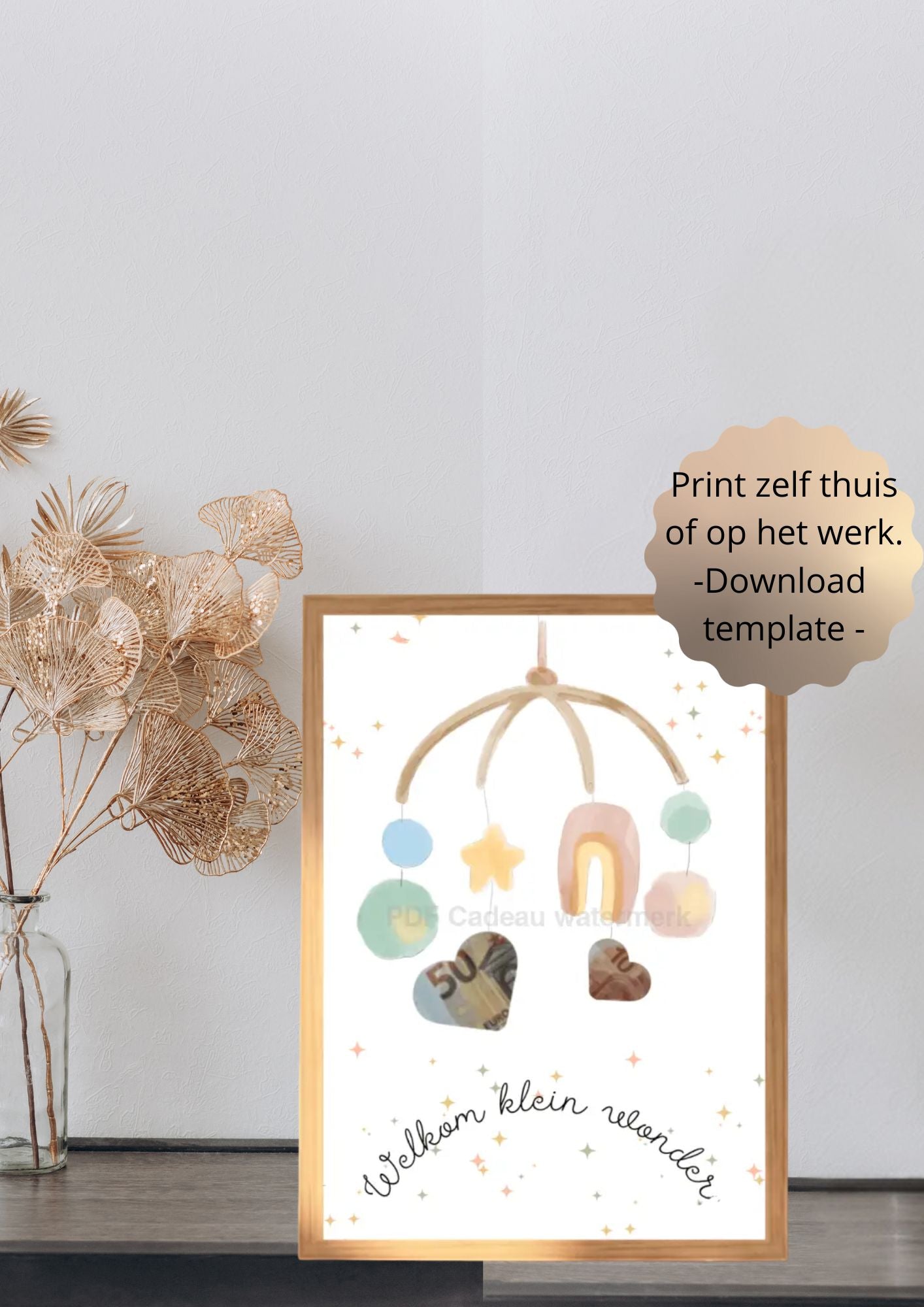 Geboortecadeau met geld - printable