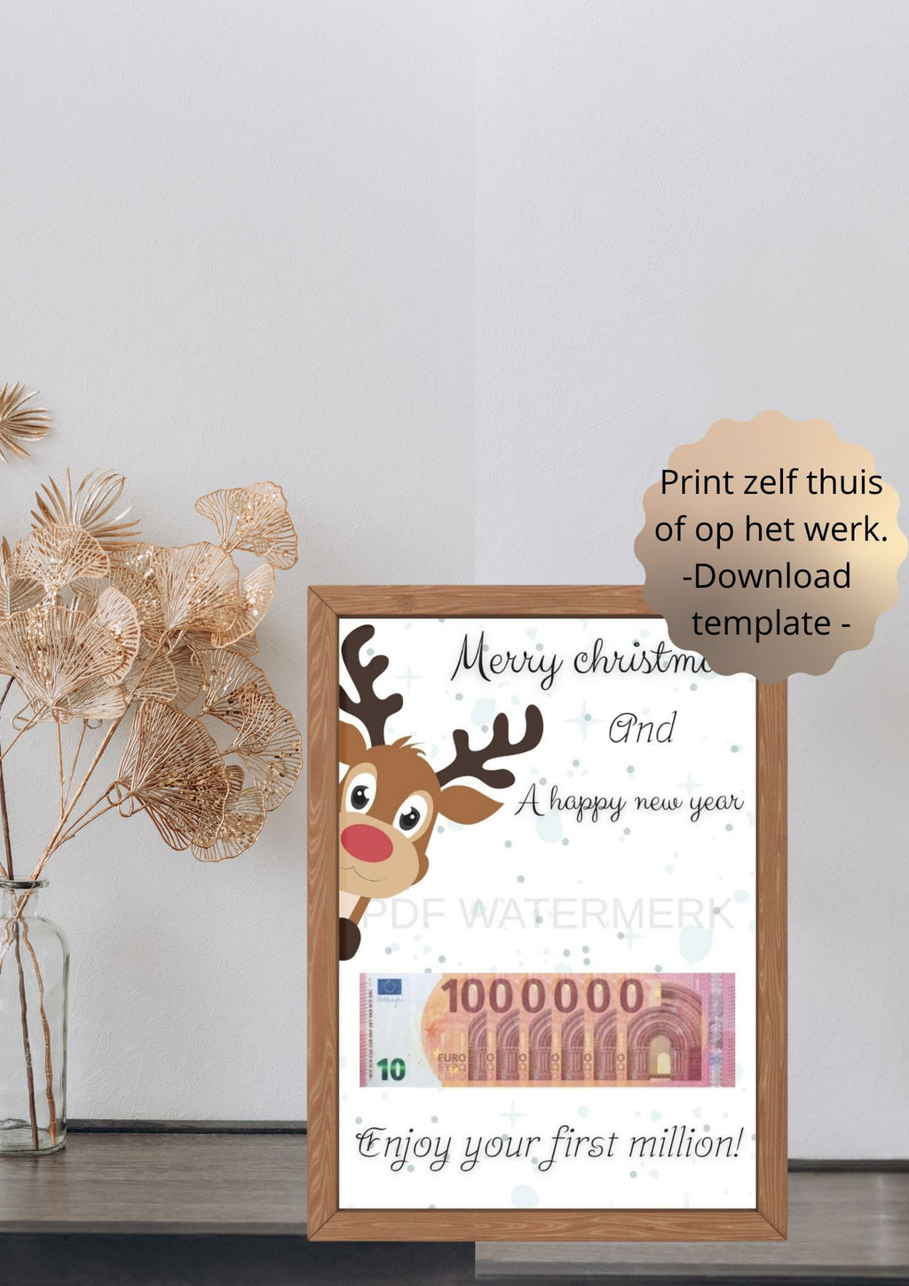 Zelfmaak ideetjes geld cadeau kerst - printable pdf