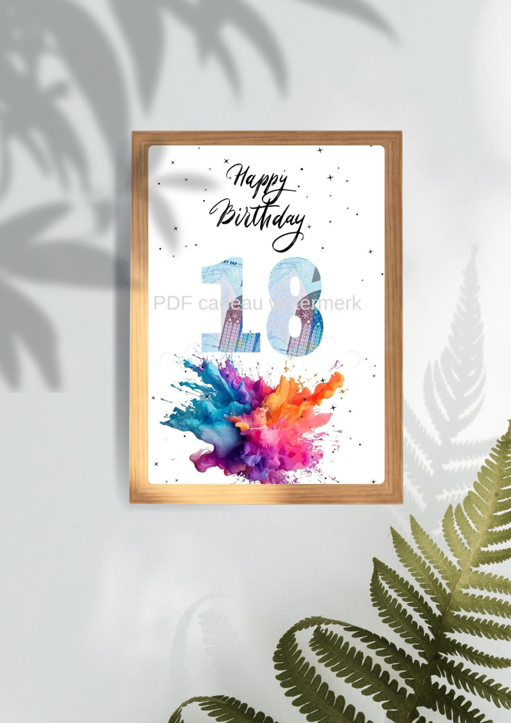 cadeau met geld 18 jarige printable
