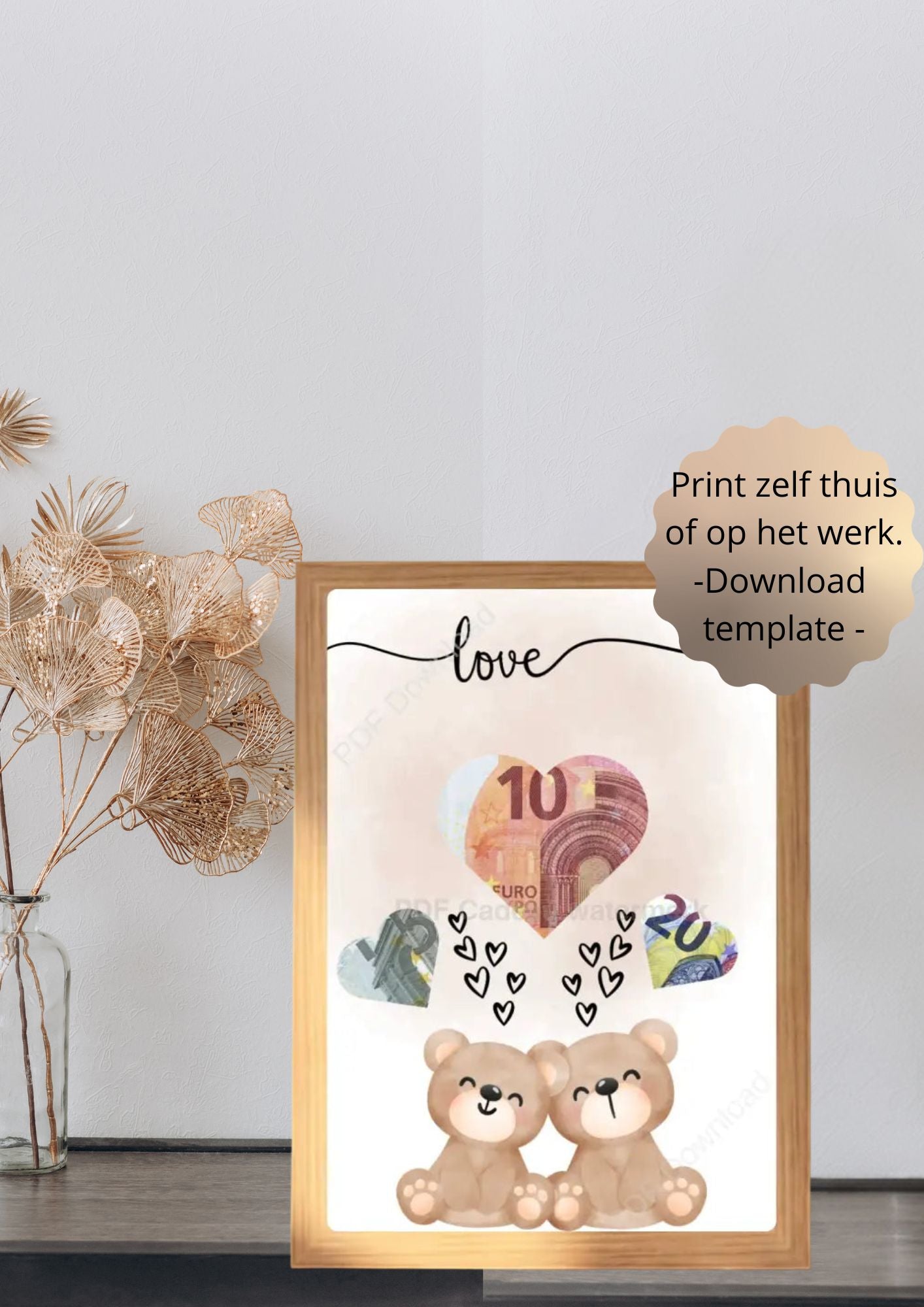 geldcadeau voor een kindje - printable