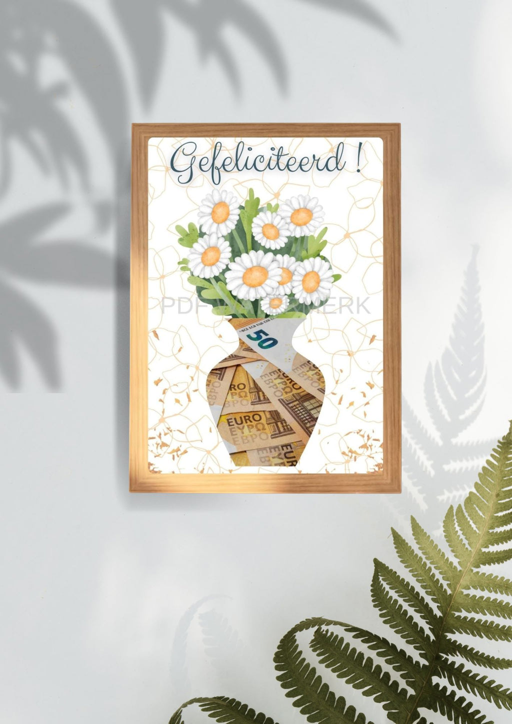 Geld geven cadeau verjaardag vrouw - printable