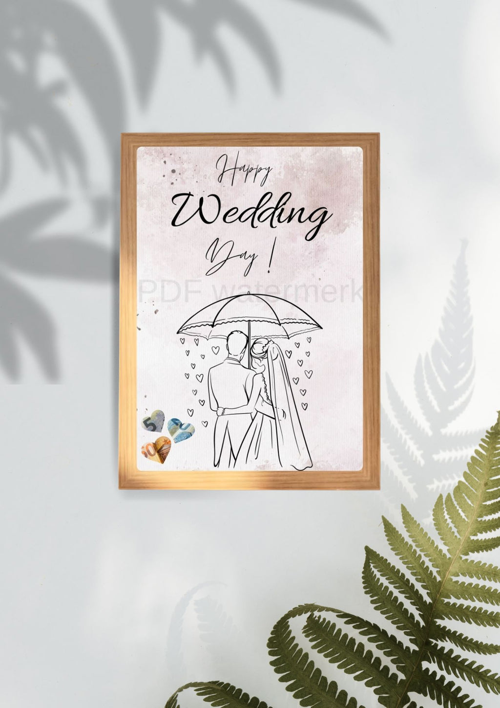 Geld cadeau zilveren huwelijk - printable