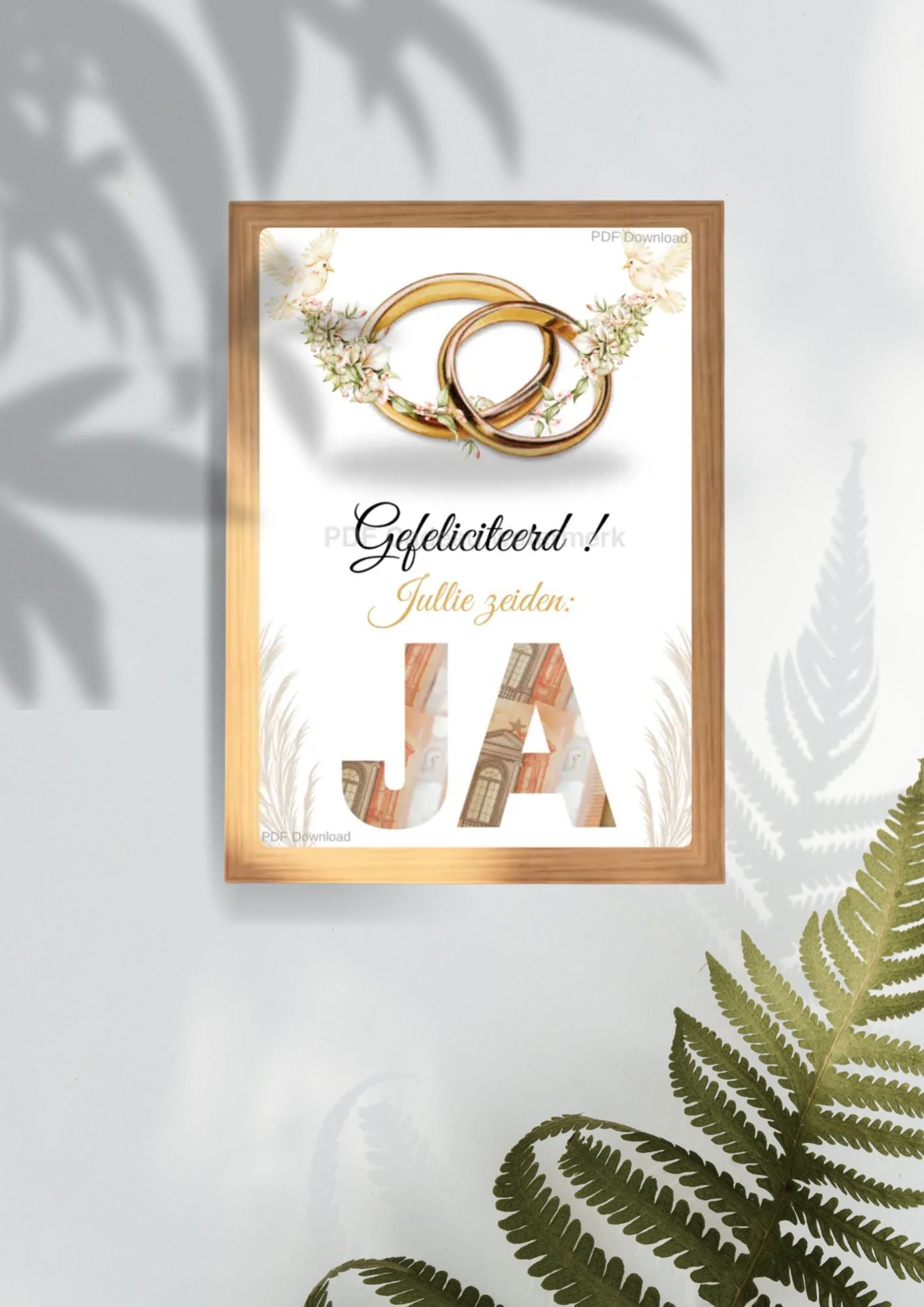 geld geven op een creatieve manier huwelijk printable