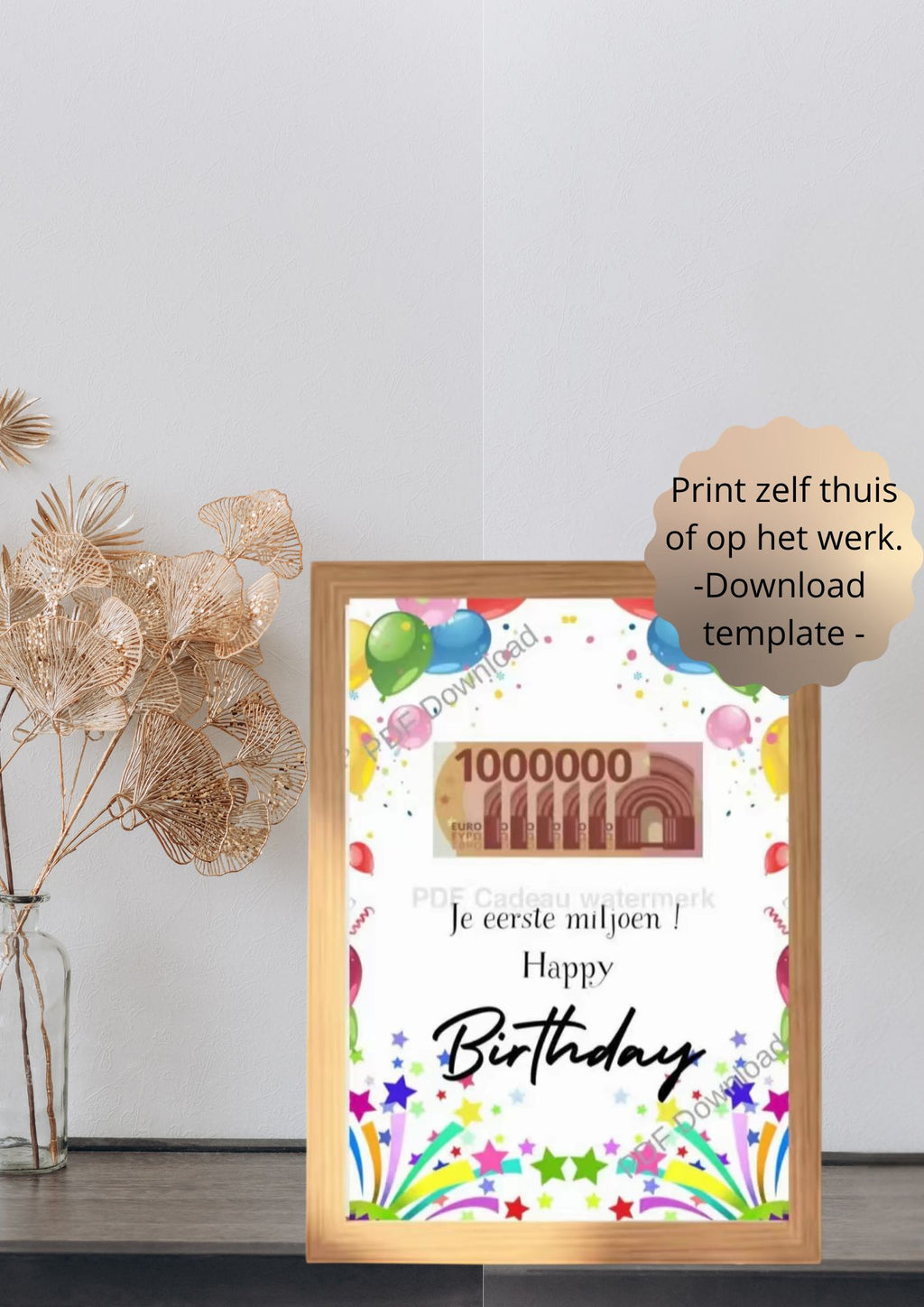 Creatief geld cadeau maken - Printable