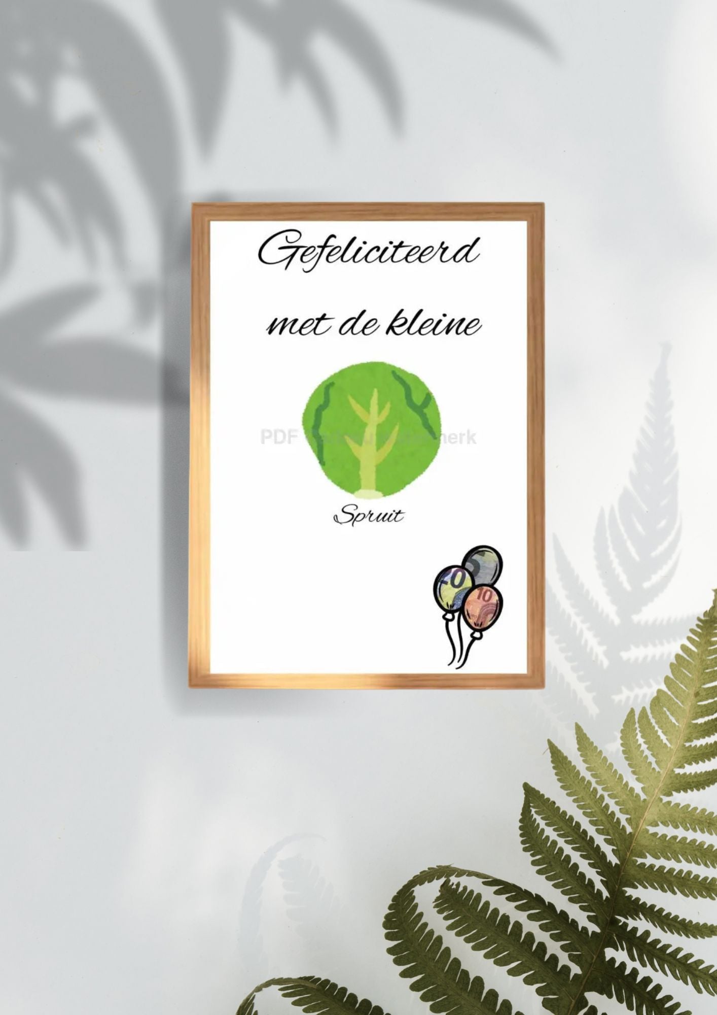 Geboorte zoon geld cadeau geven - Printable