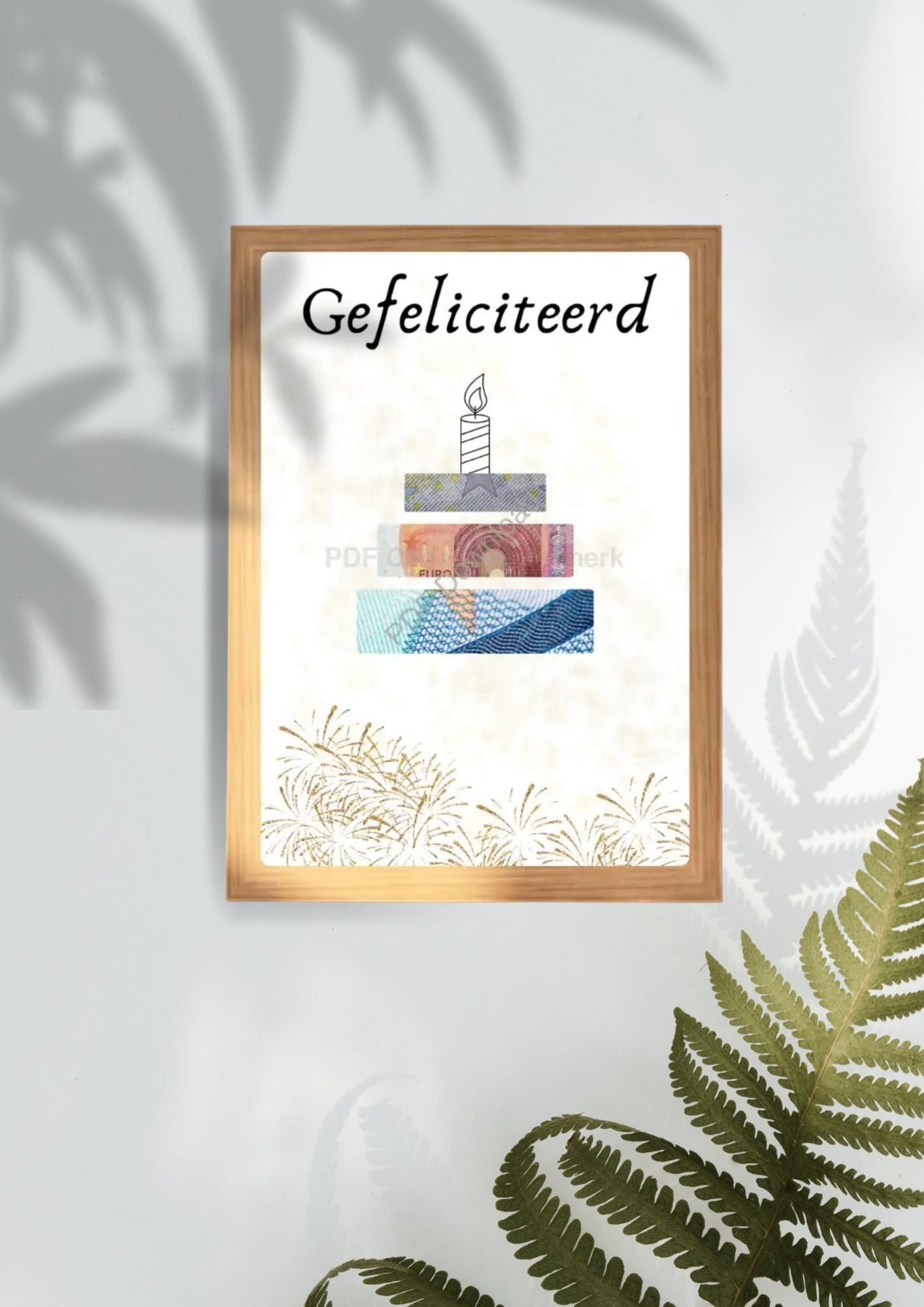 Verjaardag cadeau met geld printable pdf