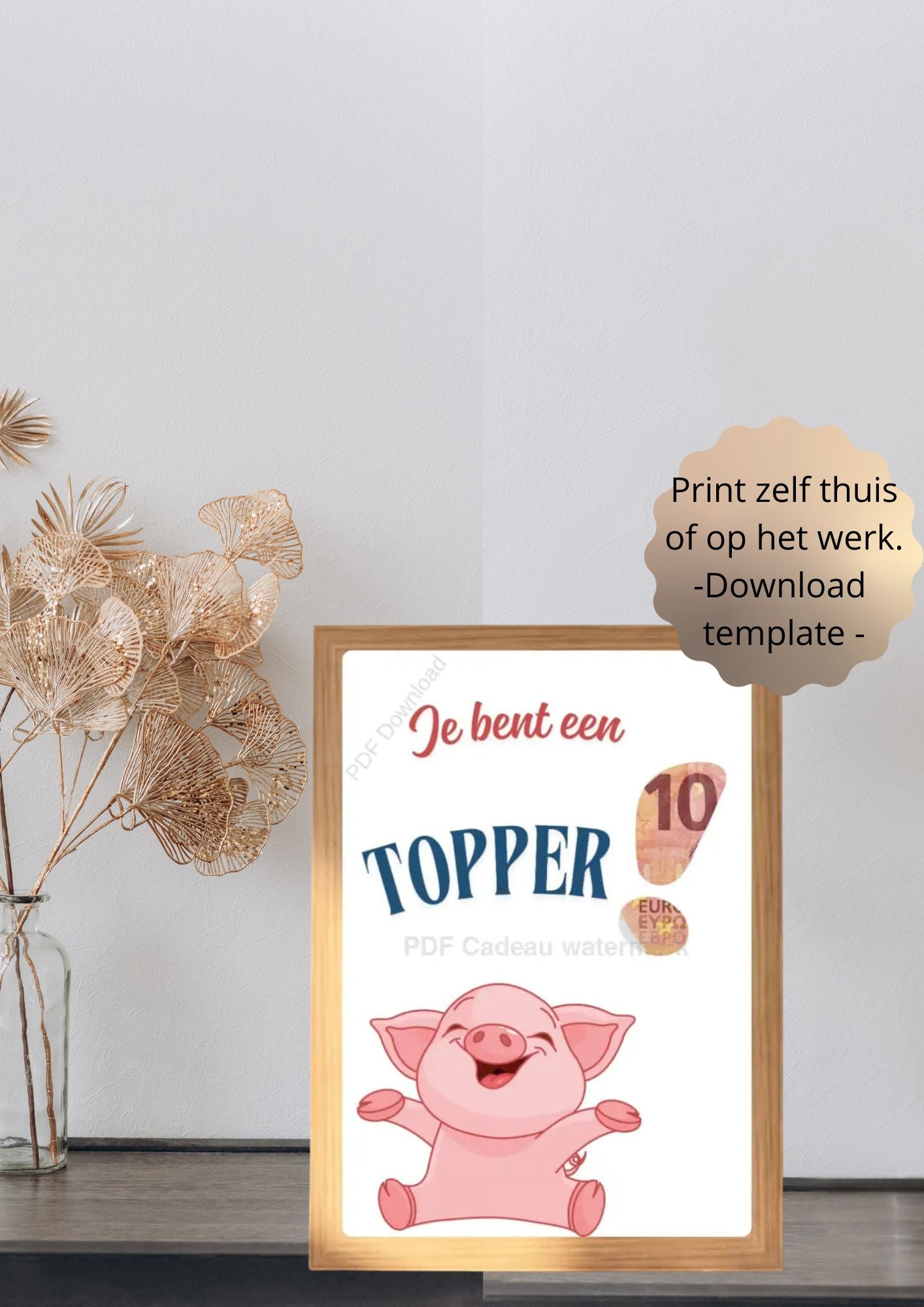 Een geld cadeau geven - printable