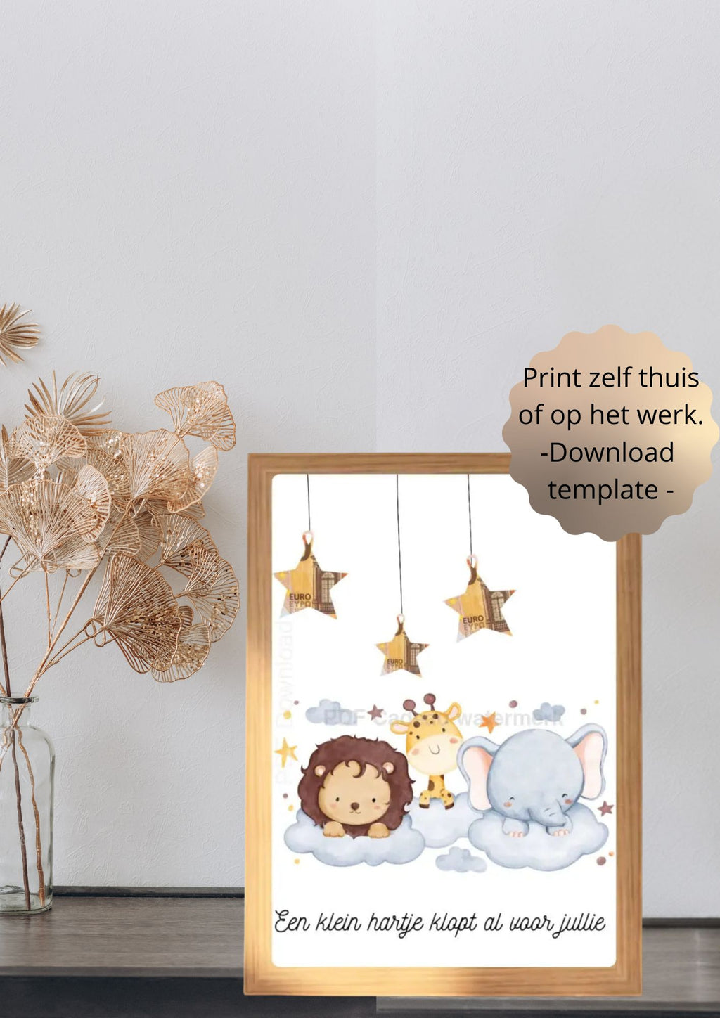 Geld cadeau zwangerschap - printable