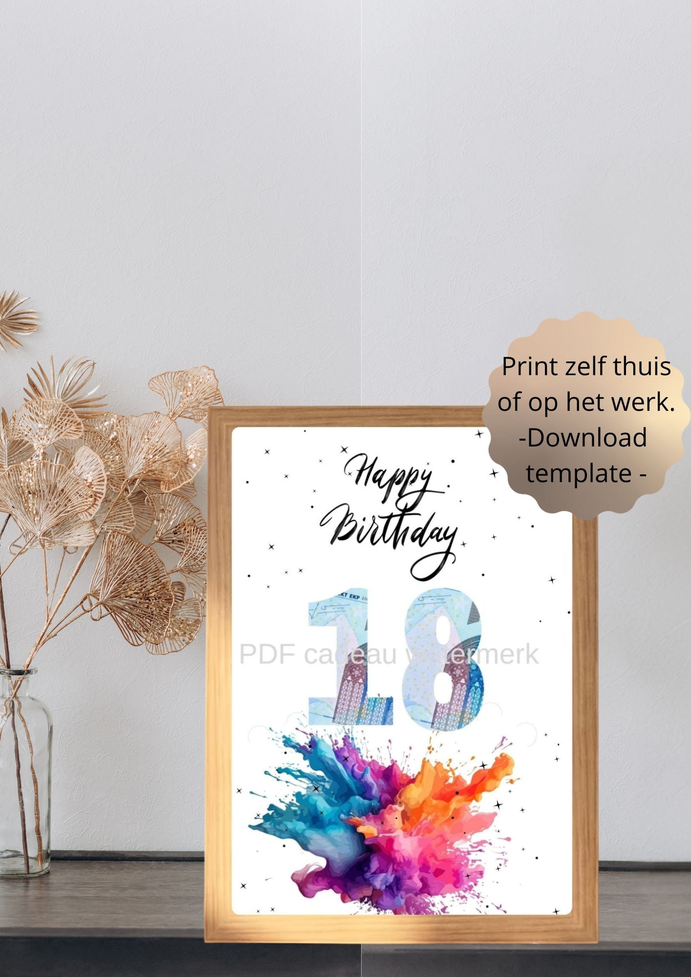 printable geld cadeau 18 jarige
