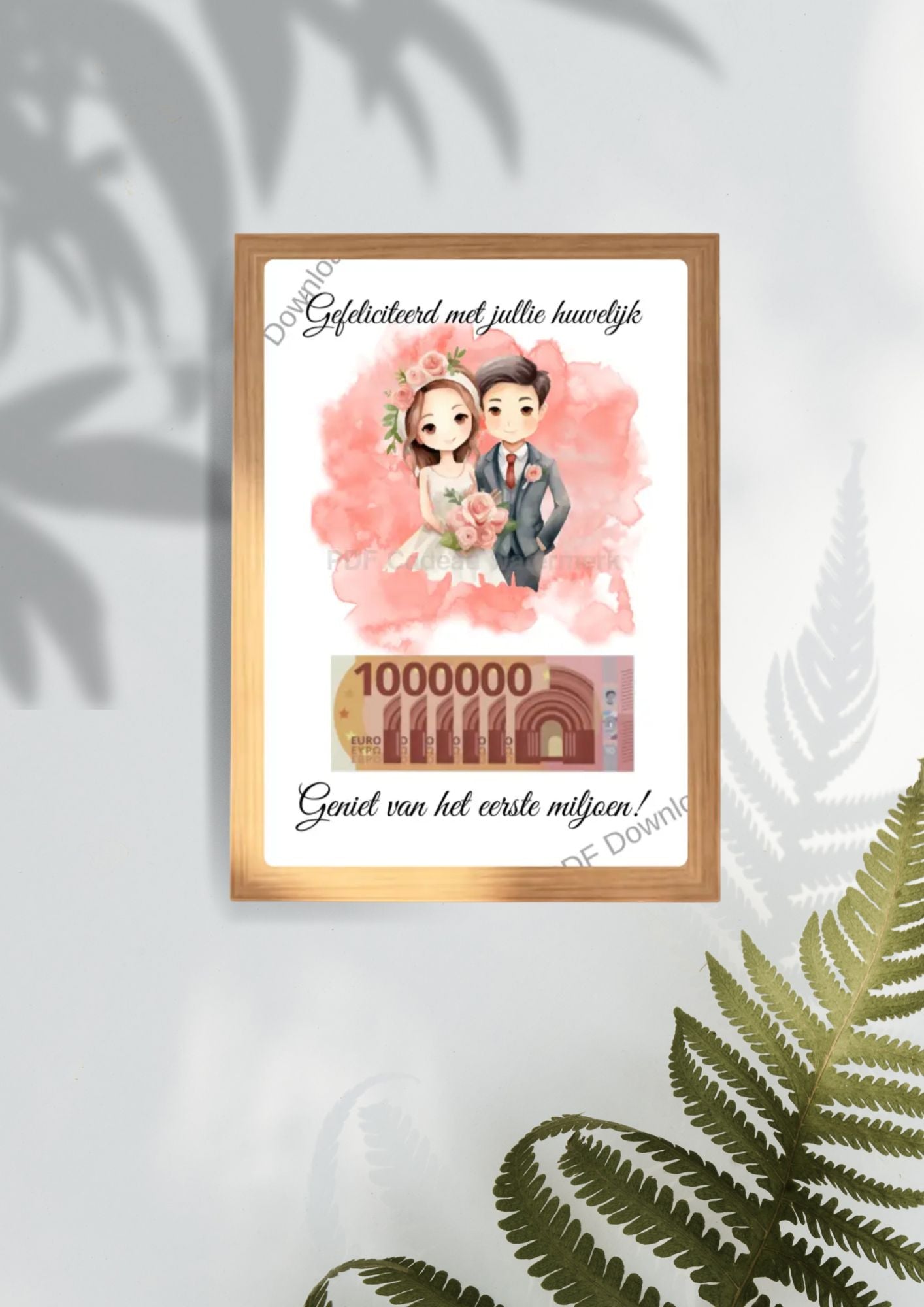 Origineel bruiloft geld cadeau - printable